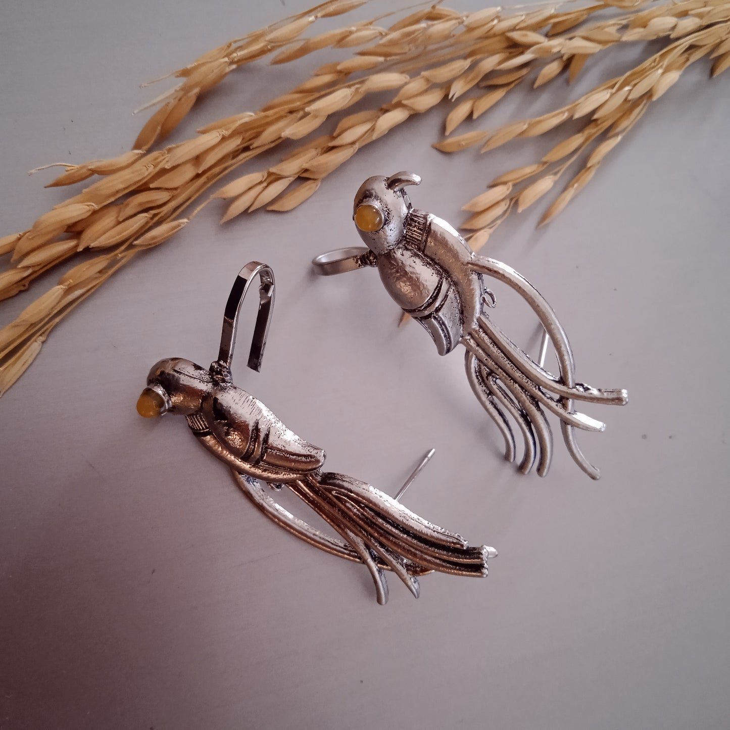 Ear Cuffs-Oxidise-Parrot-Yellow