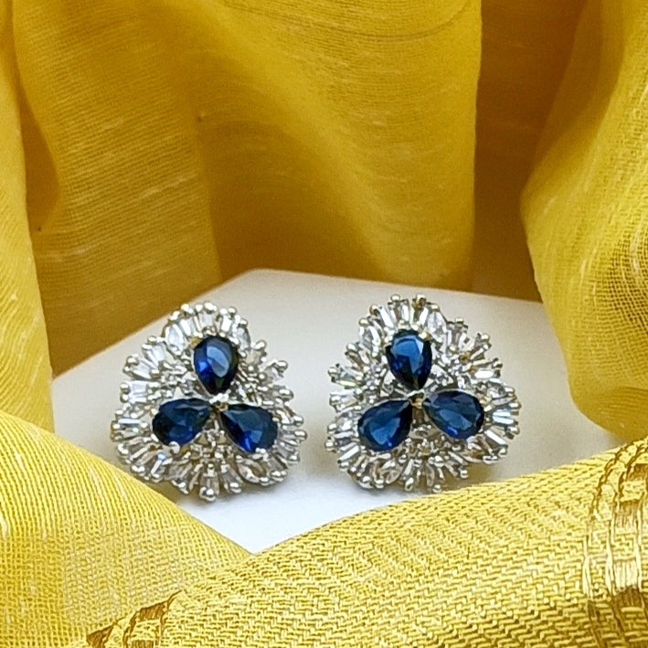 AD Earrings Fool Blue Stone Studs