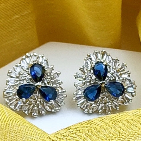 AD Earrings Fool Blue Stone Studs