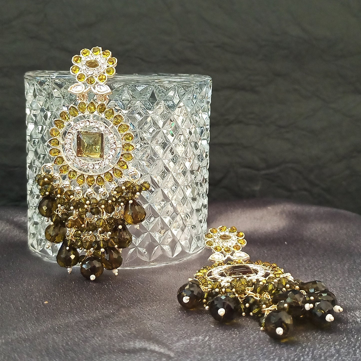 Amrapali-Olive Green Dangler