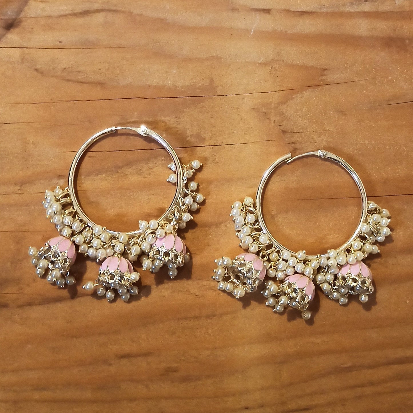 Avya-3 Jhumki-Pink Chandbali