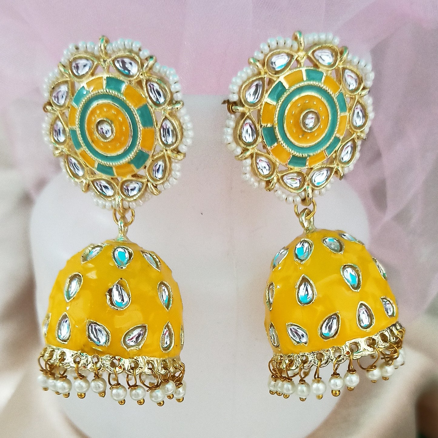 Chandana-Bright Yellow Jhumki