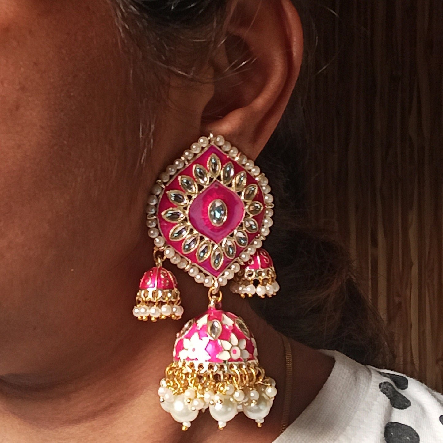 Chandni-Ruby Pink Jhumki