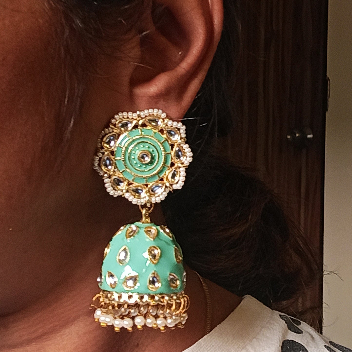 Chandana-Mint Green Jhumki