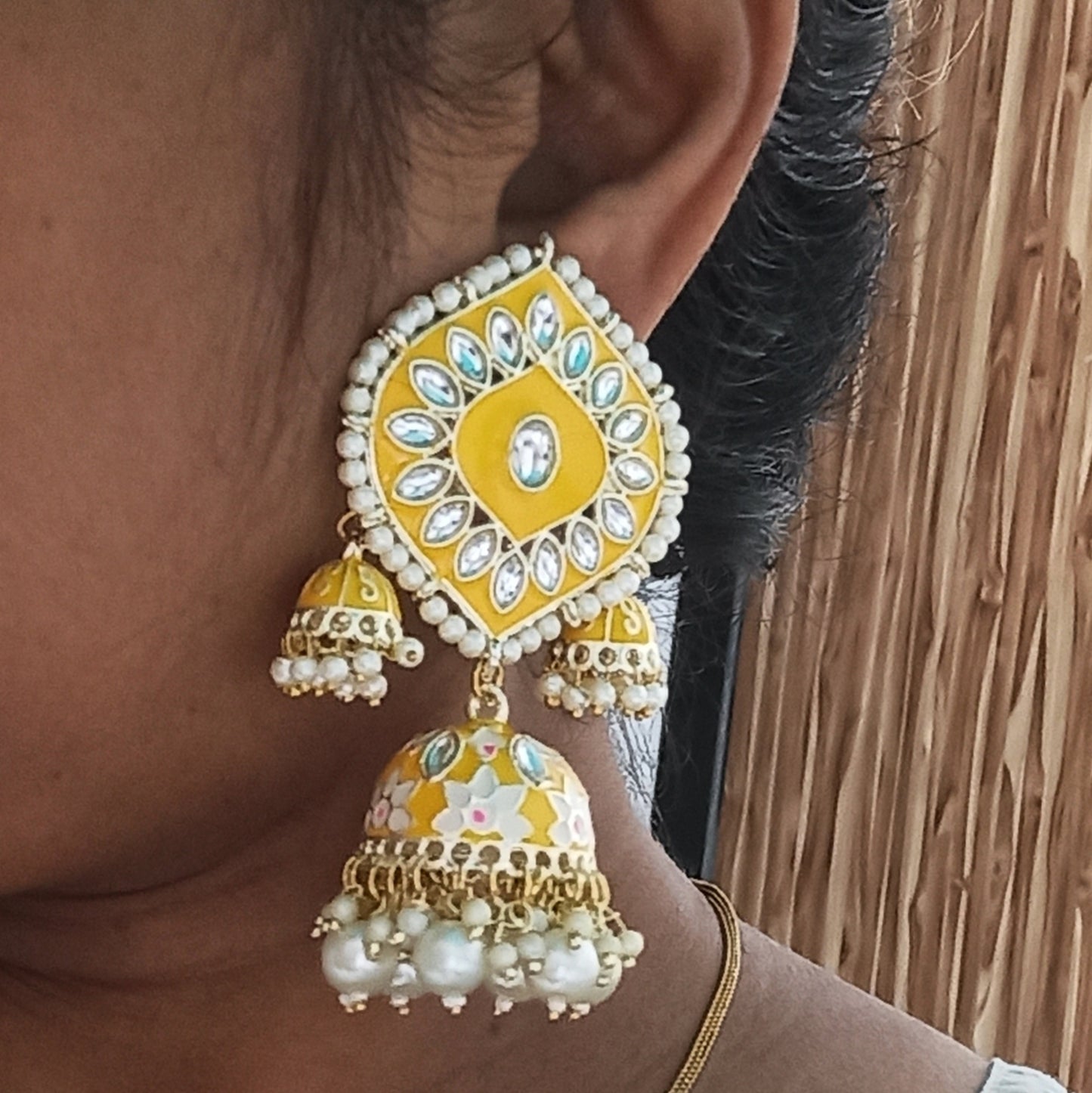 Chandni-Bright Yellow Jhumki