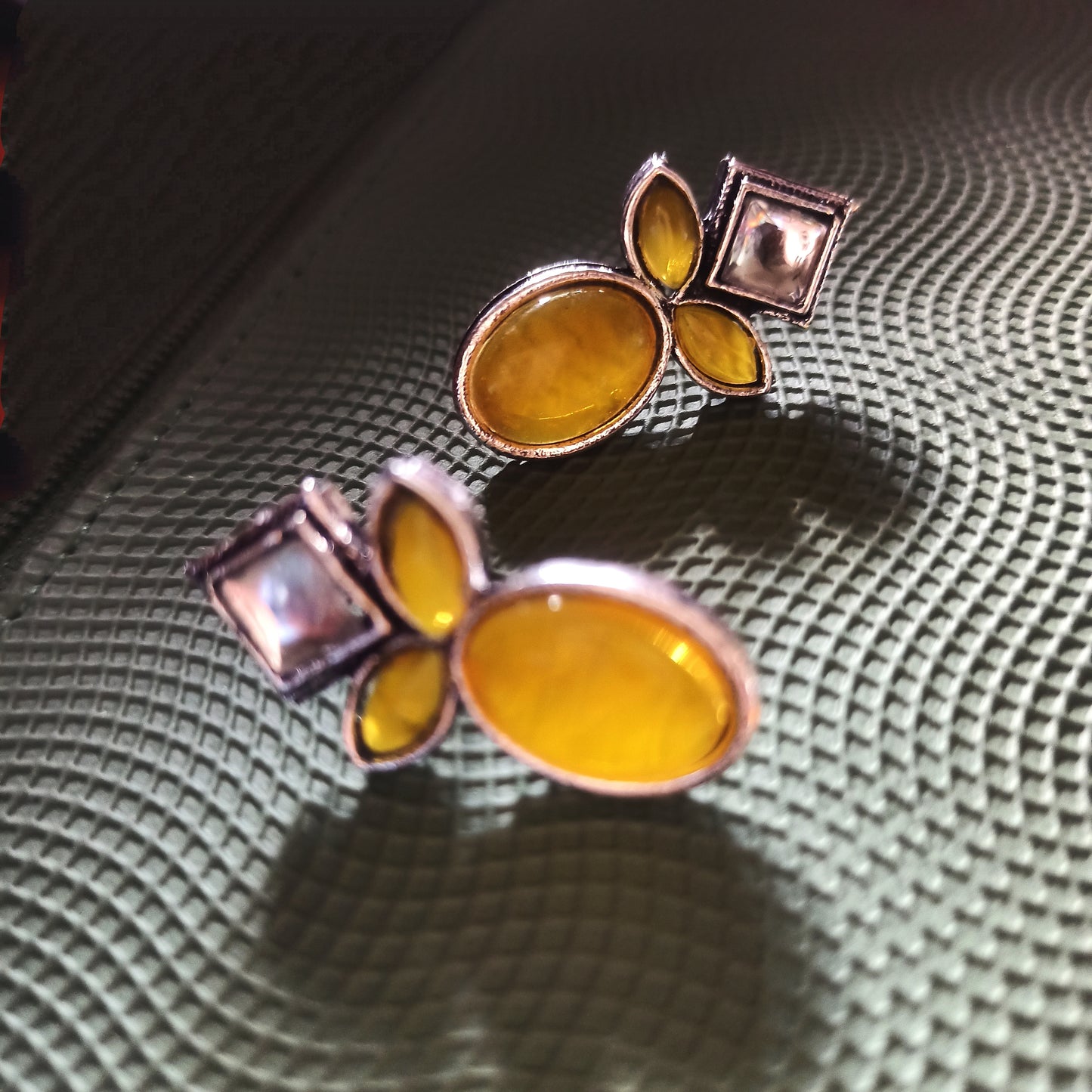 Megha-Oxidised Studs-yellow