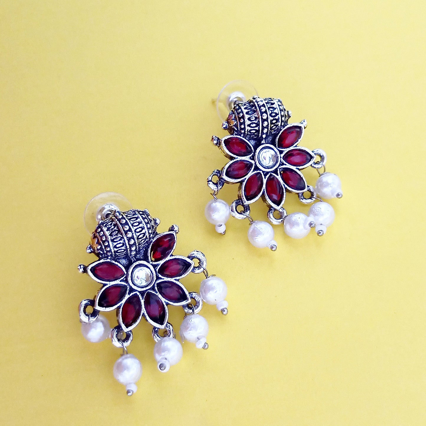 Pallavi-Oxidised Earrings