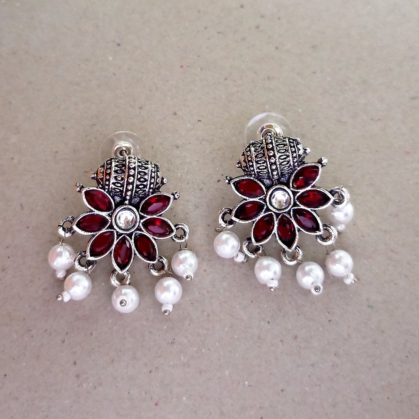 Pallavi-Oxidised Earrings