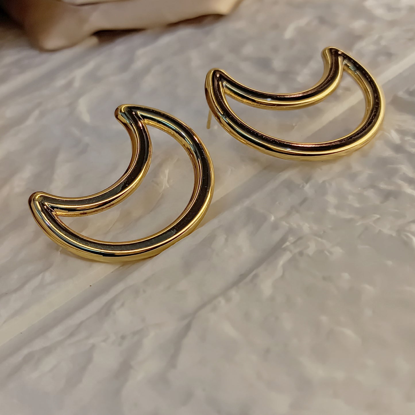 DazzleUp- Anti Tarnish Moon Studs