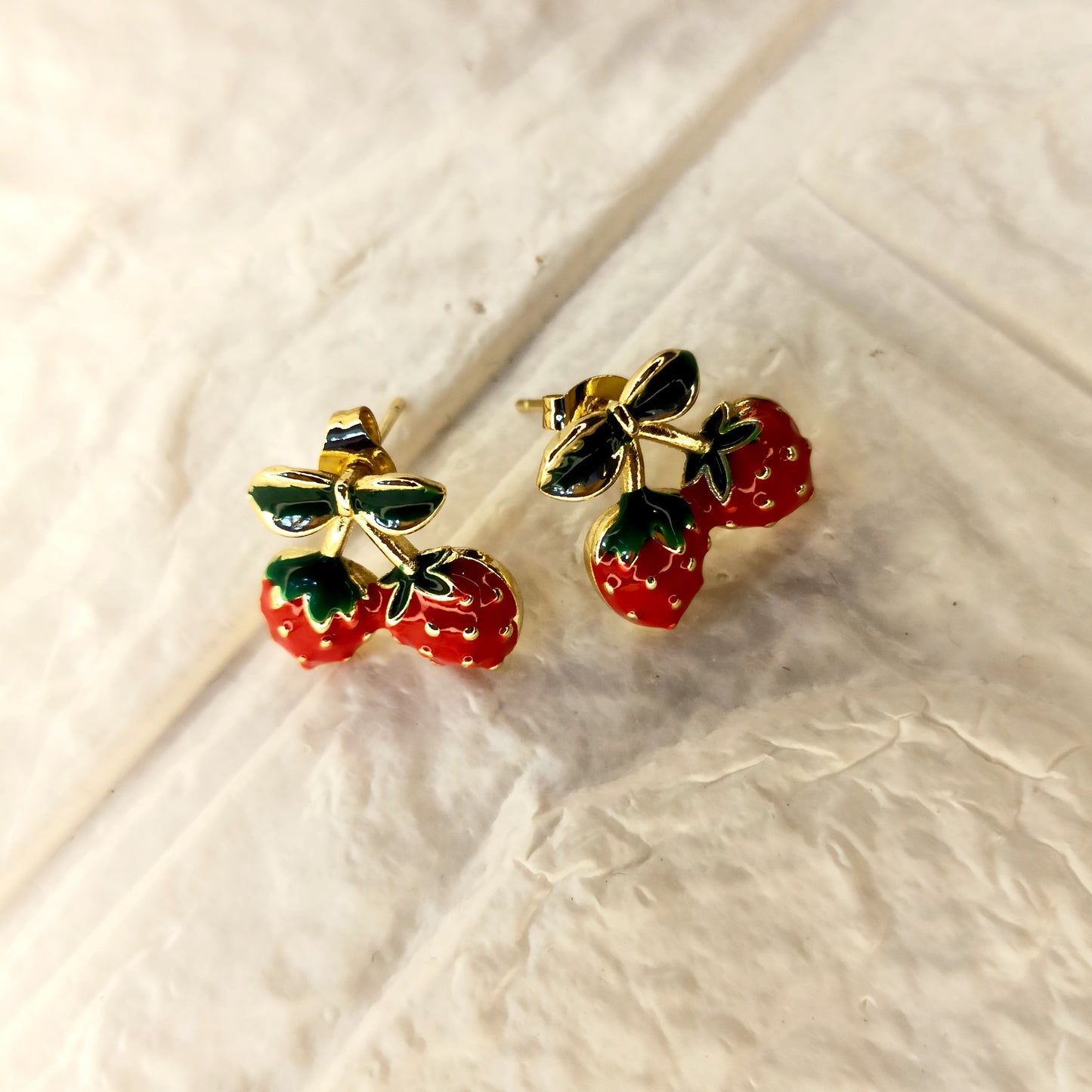 Strawberry - Anti Tarnish Strawberry Studs