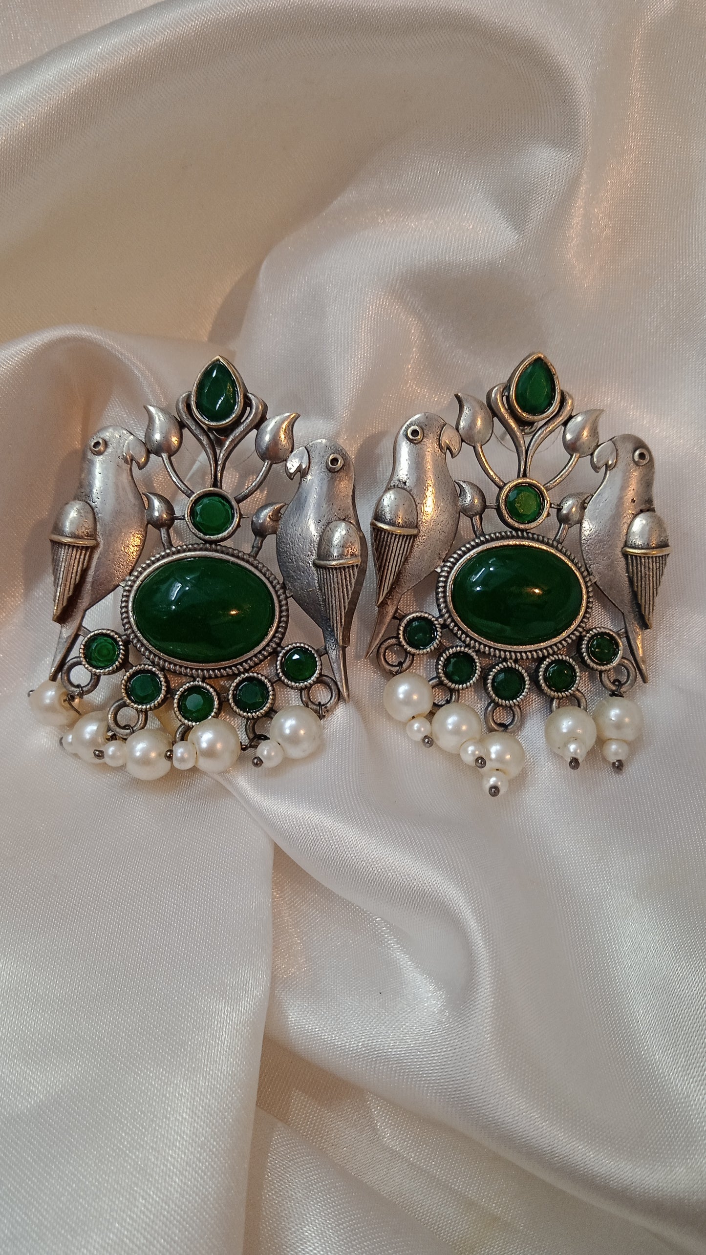 Oryne-Oxidised Studs-Bird Green