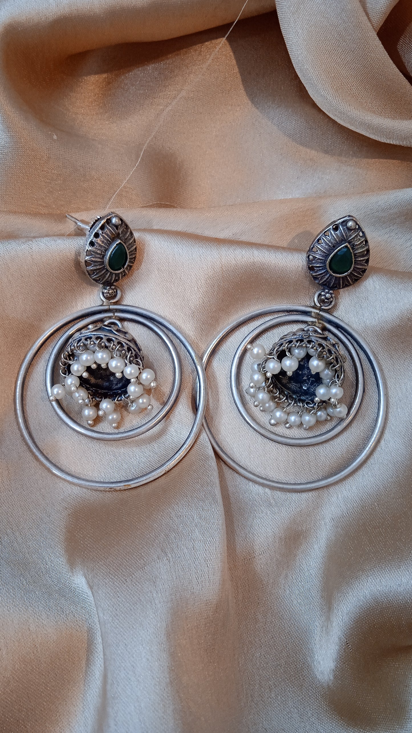 Elyra-Oxidised Earrings-Chandbali