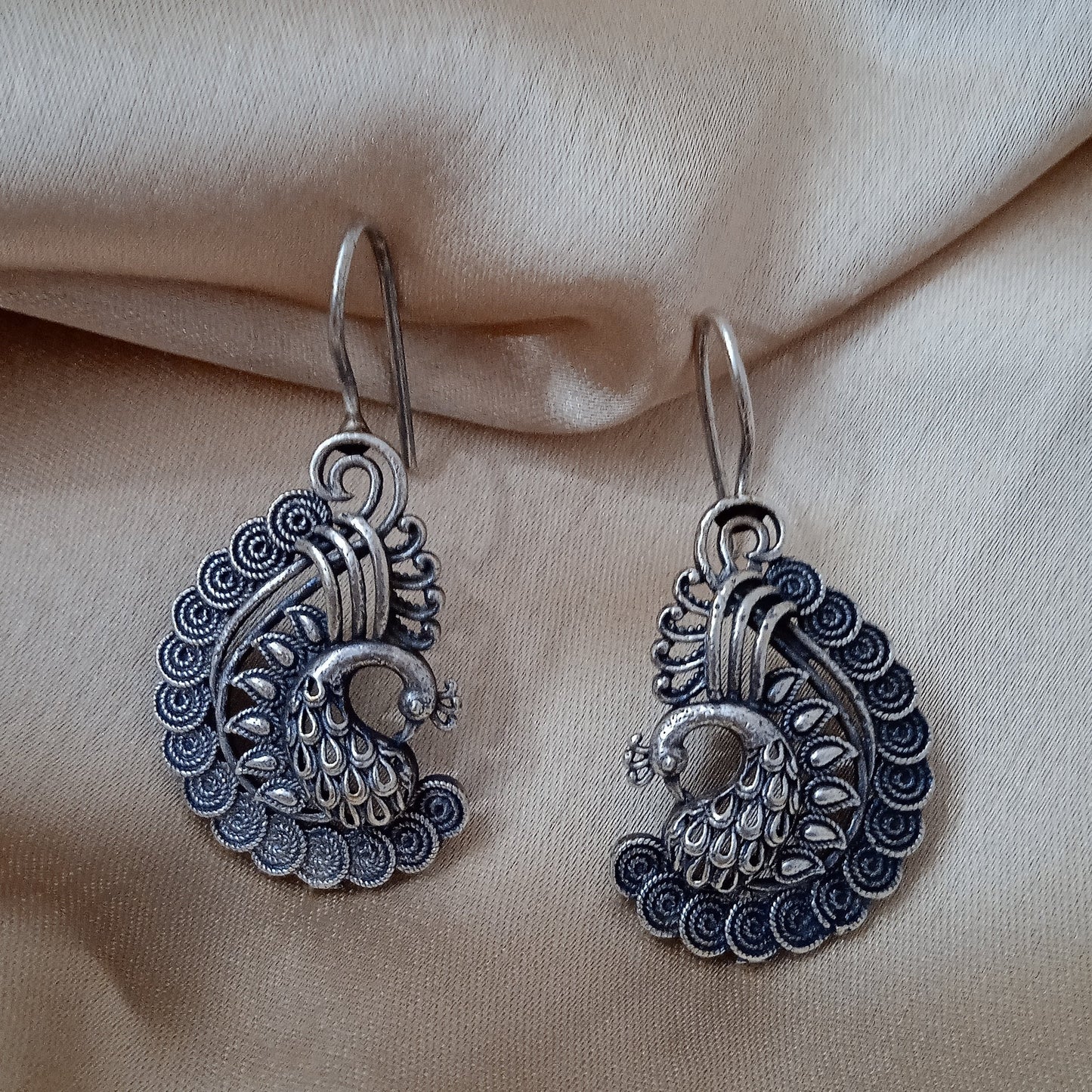 Virelle-Oxidised Danglers-Peacock