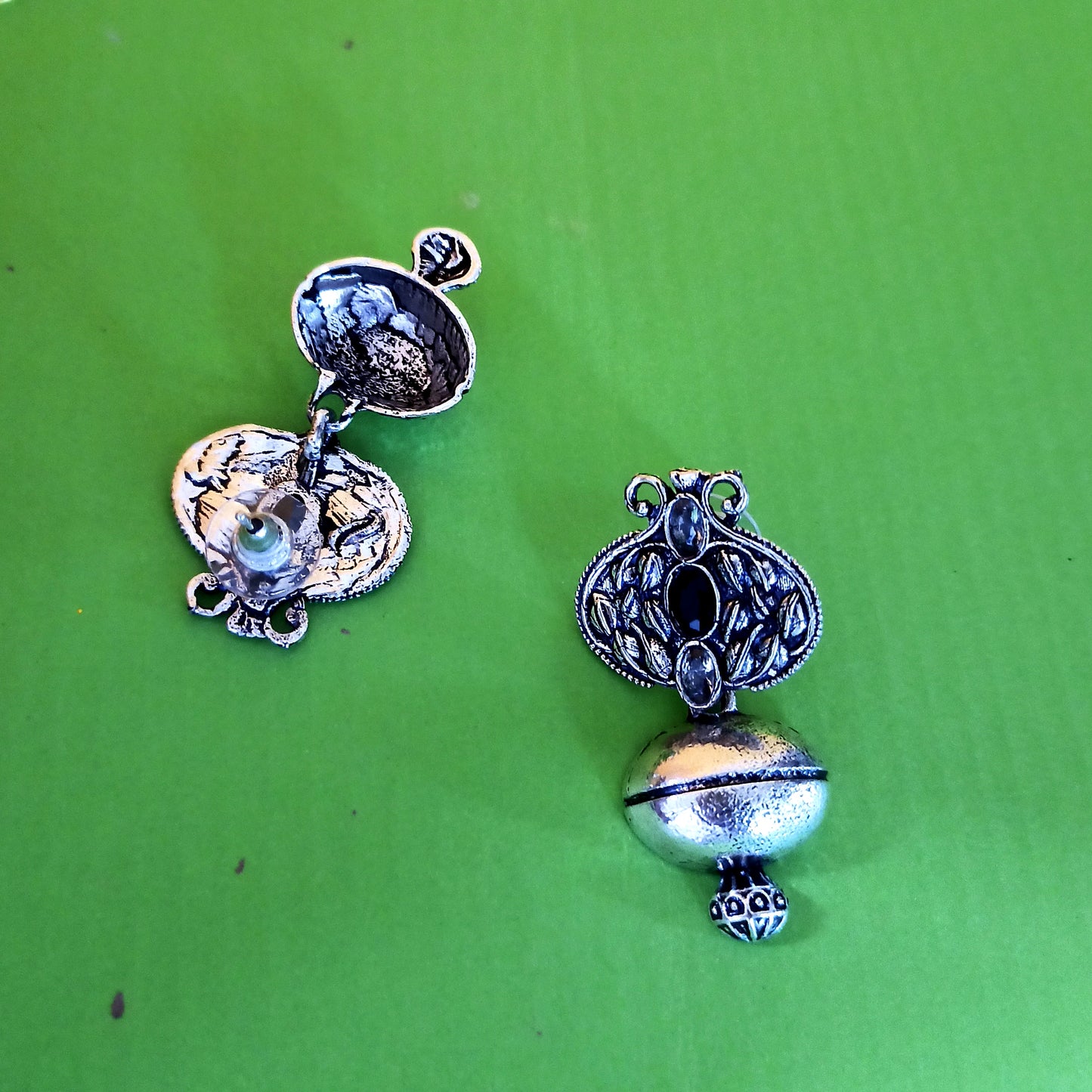 Dhruvi-Oxidised Earrings-Black
