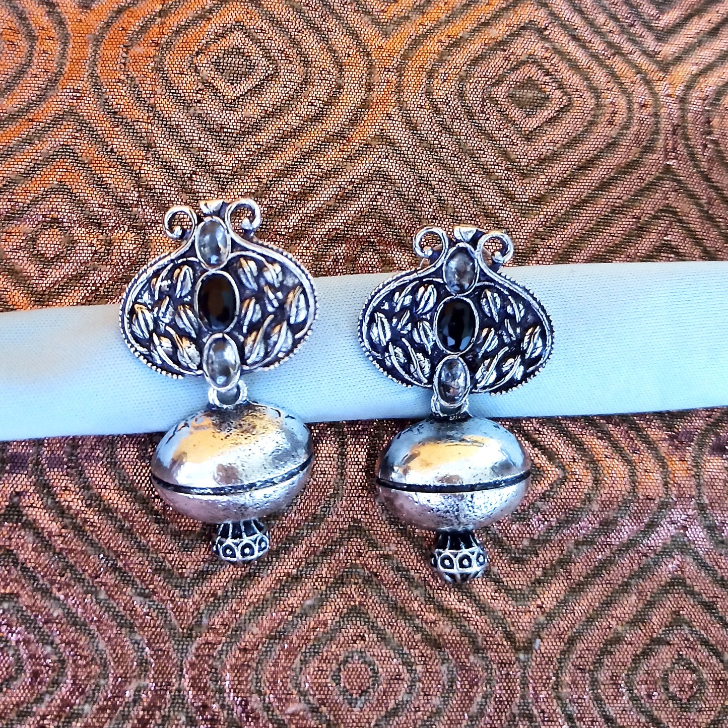 Dhruvi-Oxidised Earrings-Black