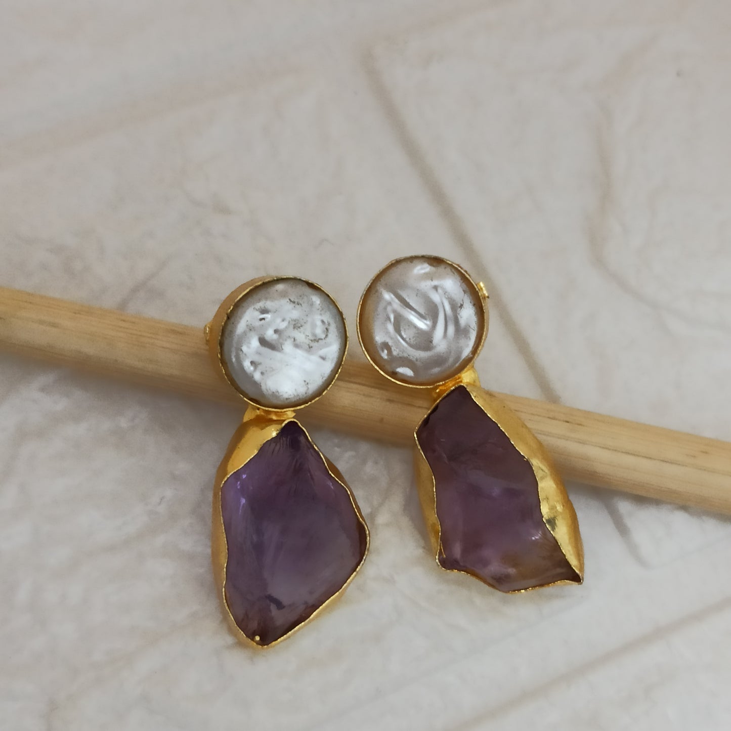 Oriva-Handmade-Shell-Round-Purple