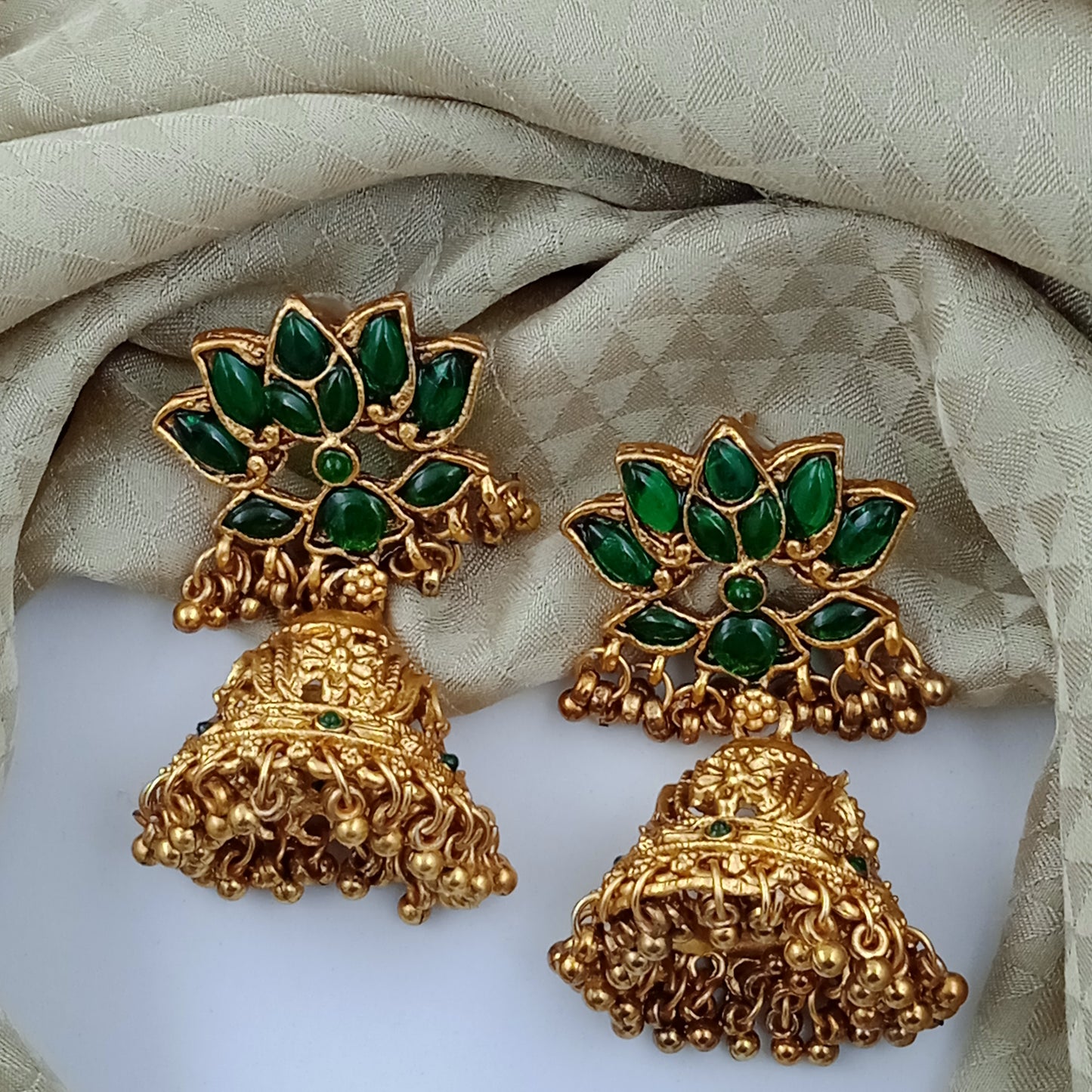 Farah-Green-Temple-Jhumki