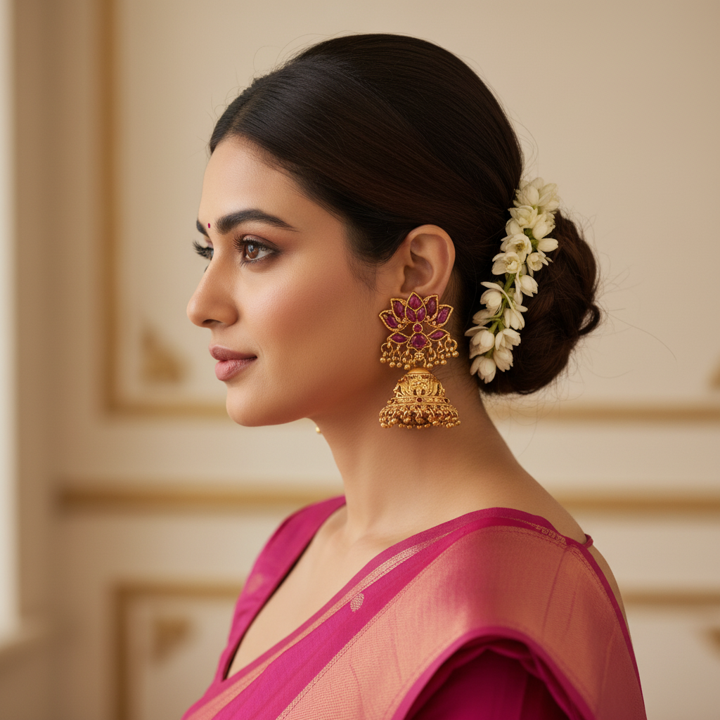 Farah-Pink-Temple-Jhumki