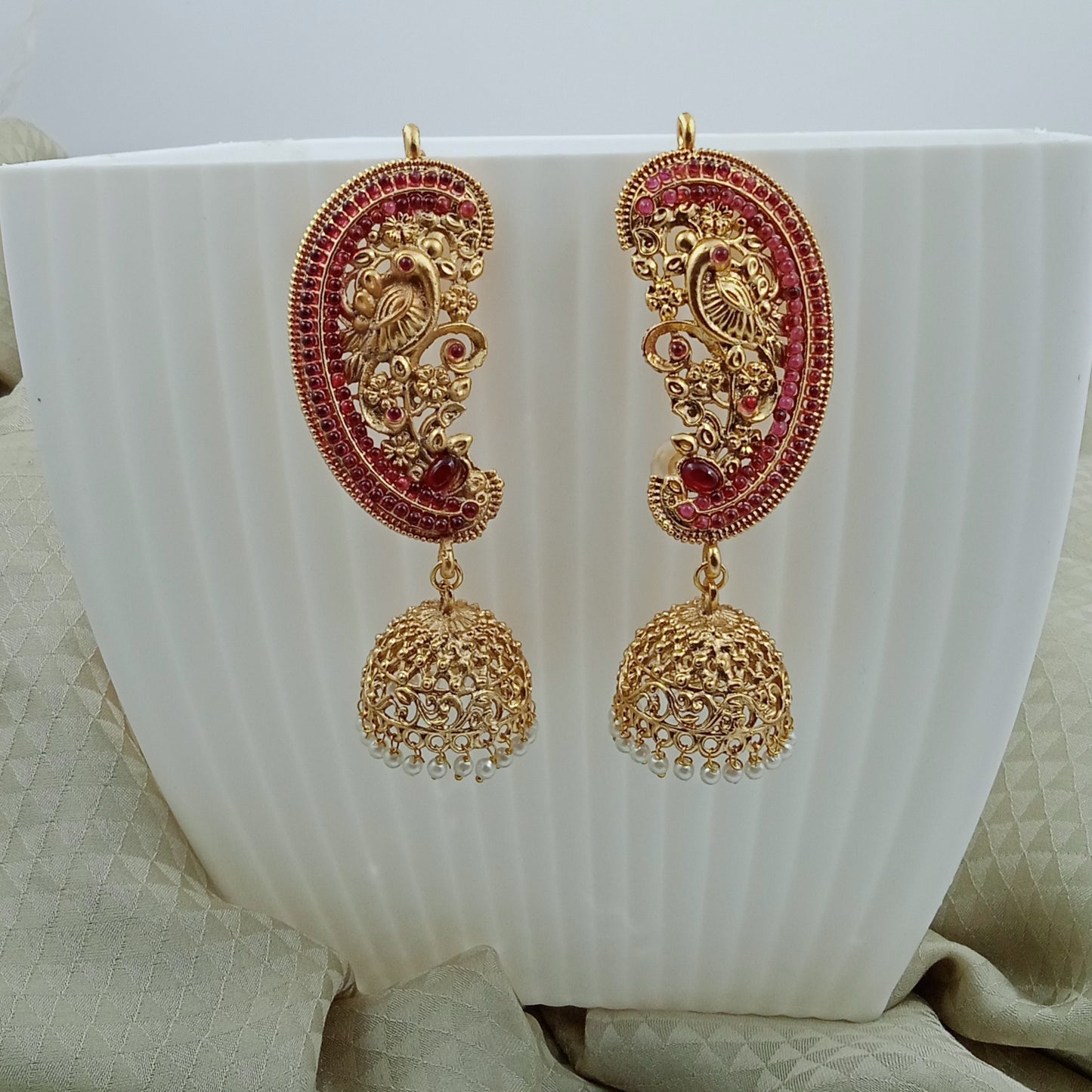 Ear Cuffs-Temple-Karna-Red