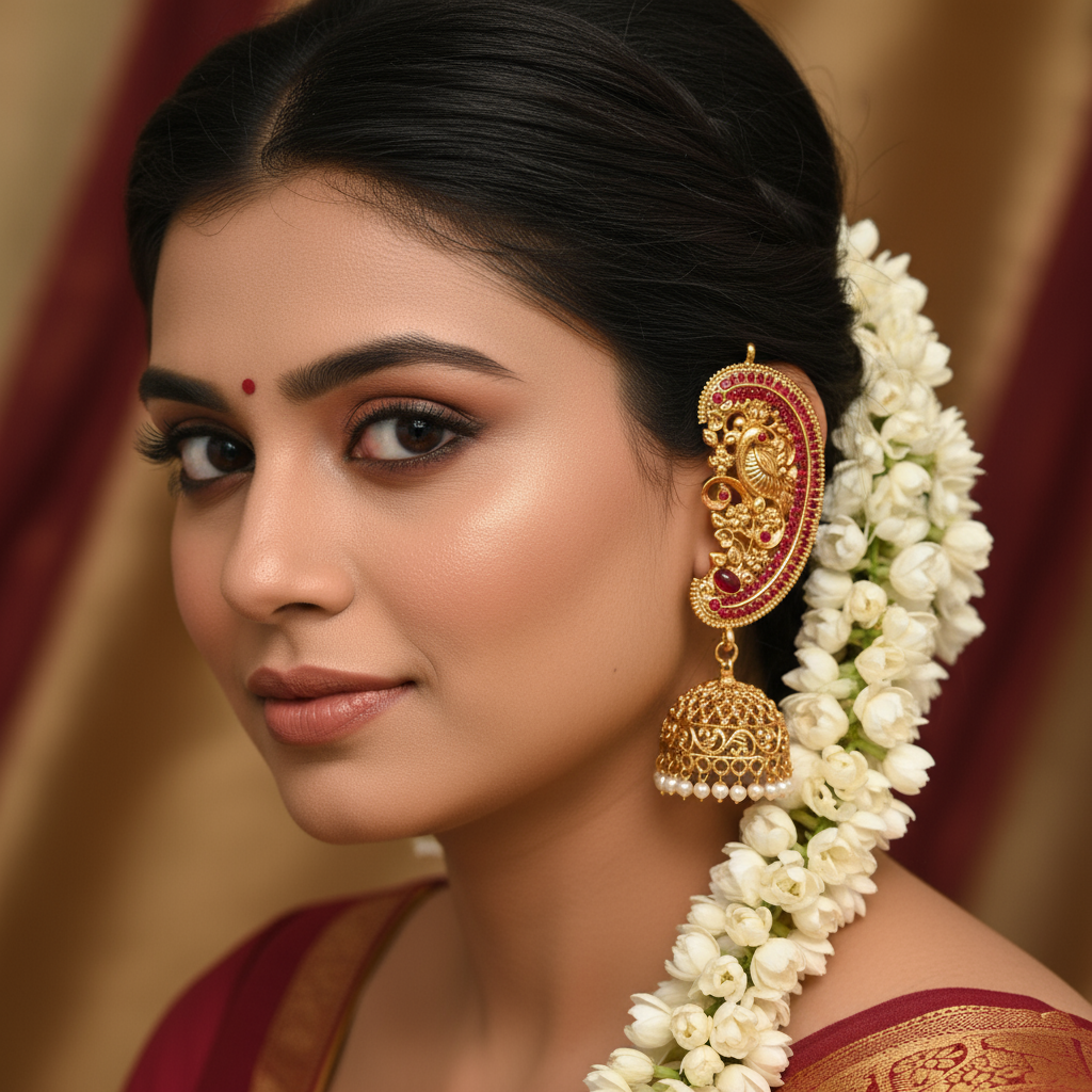 Ear Cuffs-Temple-Karna-Red