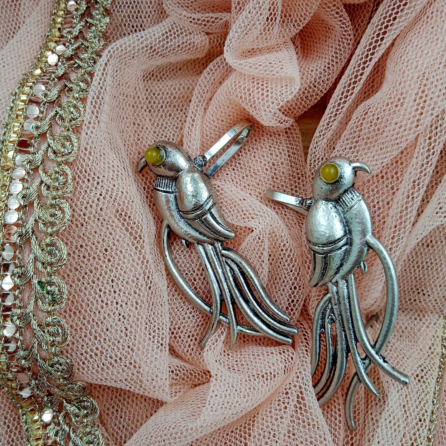 Ear Cuffs-Oxidise-Parrot-Yellow