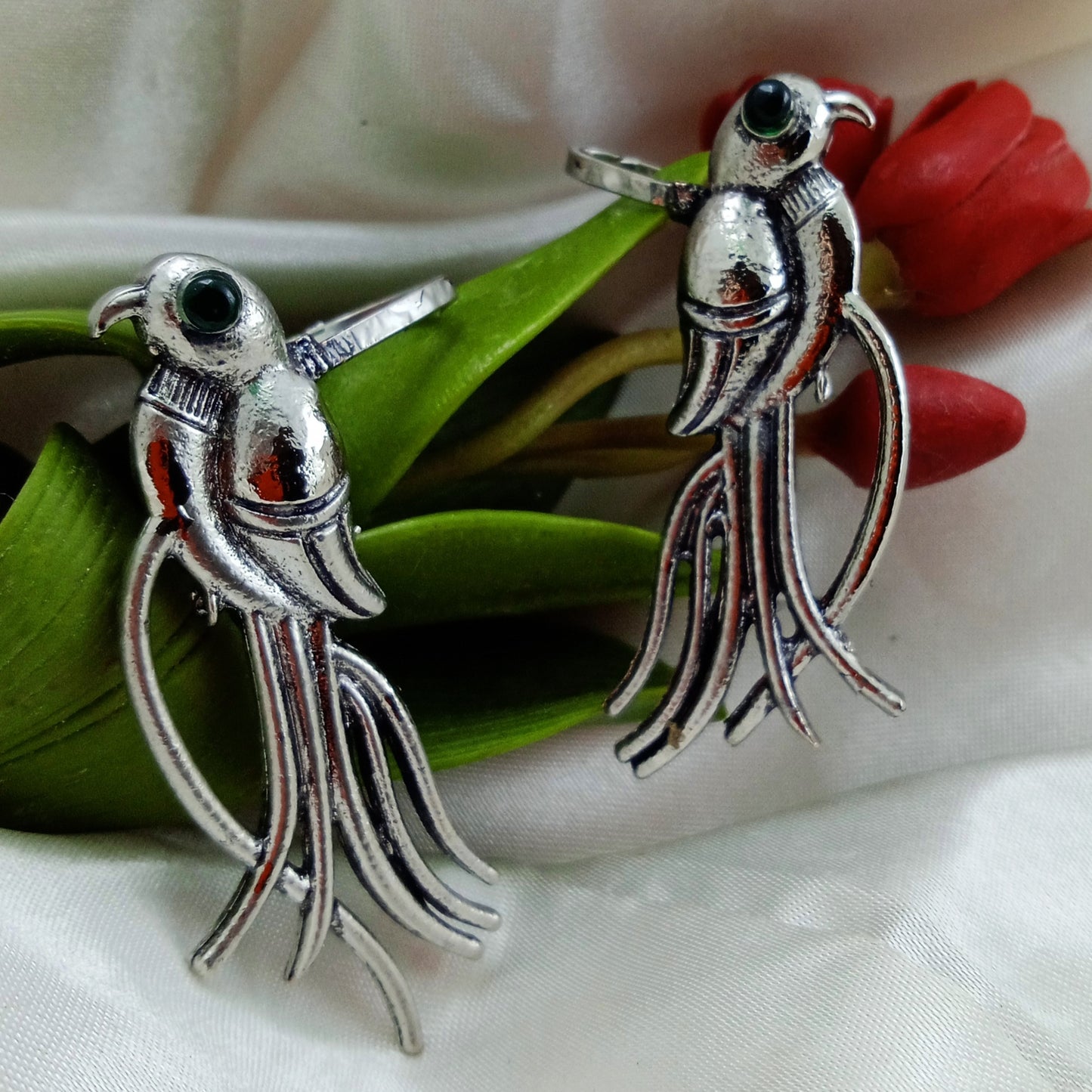 Ear Cuffs-Oxidise-Parrot-Green