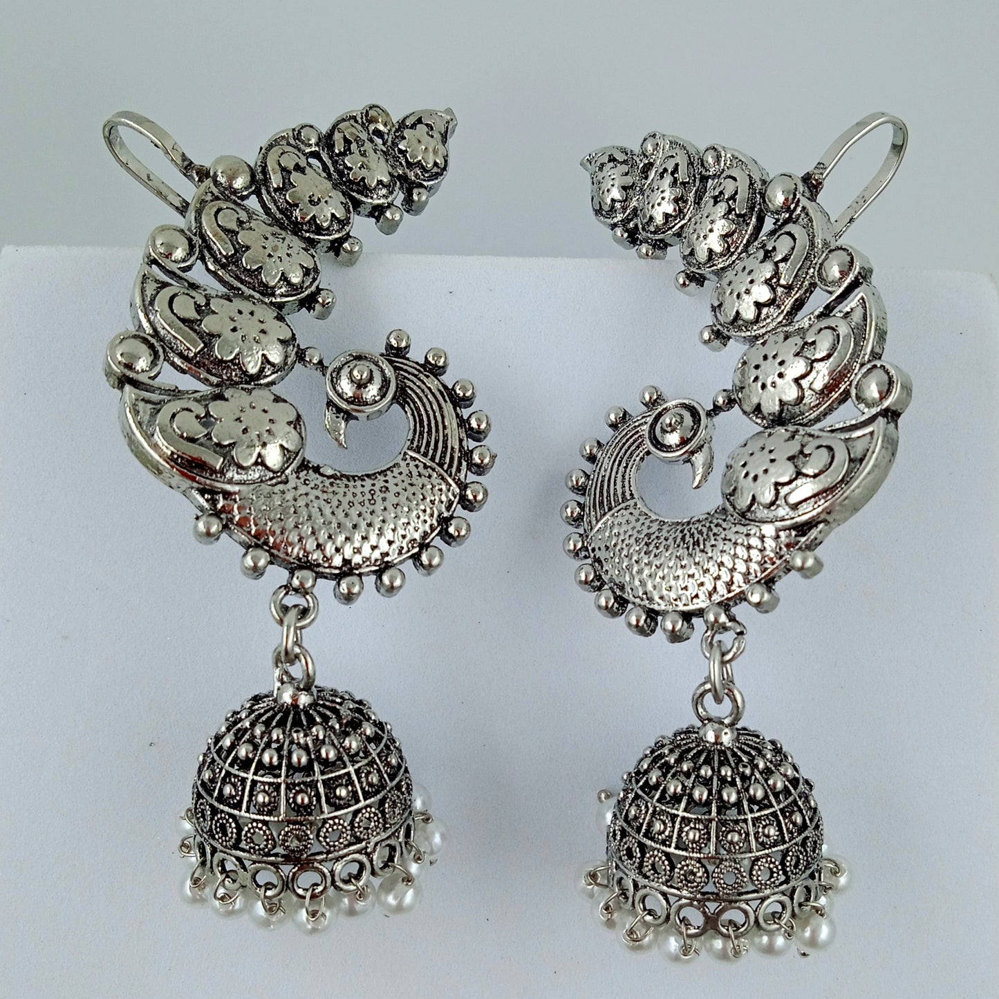 Ear Cuffs-Oxidise-Peacock-Bloom