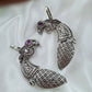 Ear Cuffs-Oxidise-Peacock-Pink