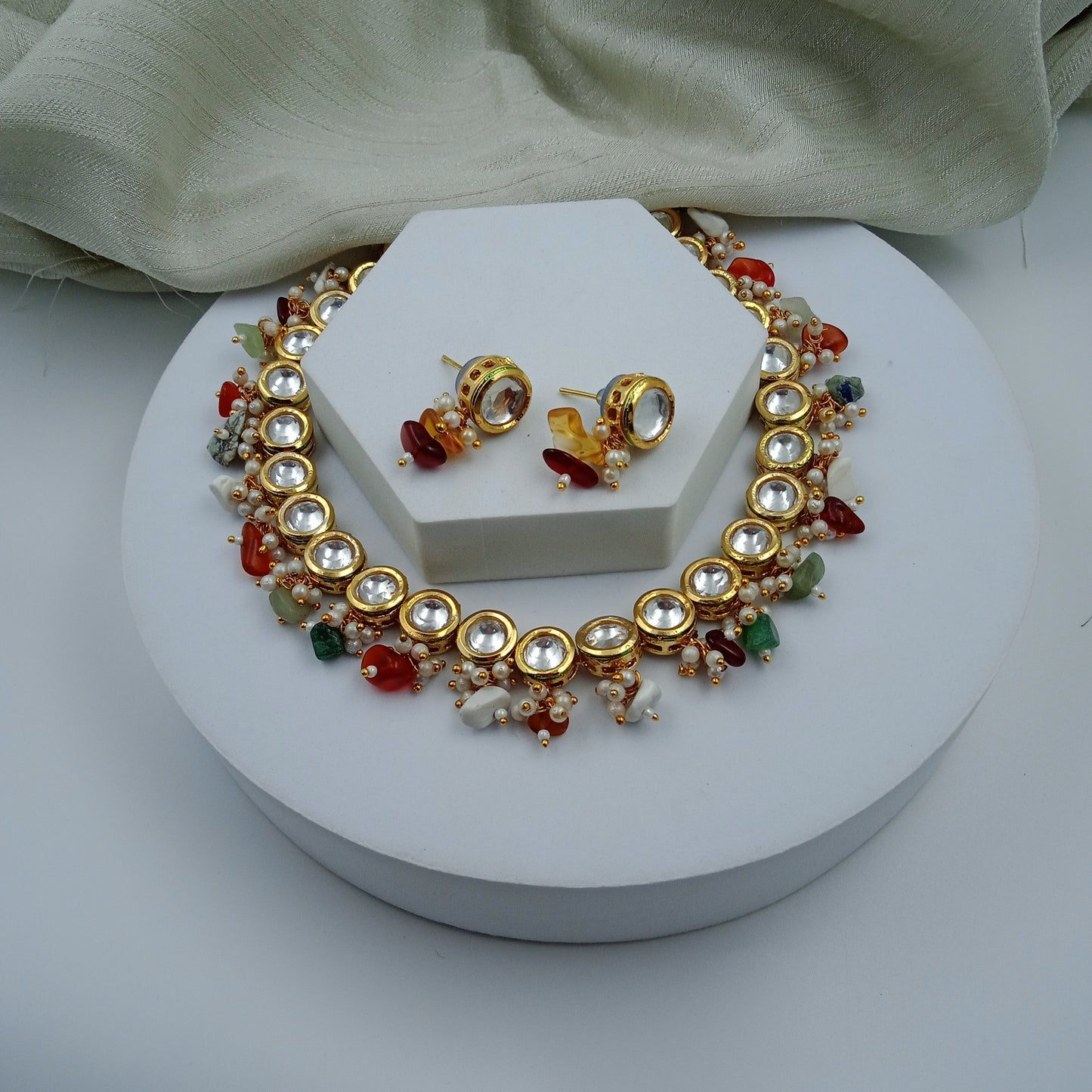 Aurixis-Kundan Multi Stone