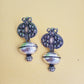 Dhruvi-Oxidised Earrings-White