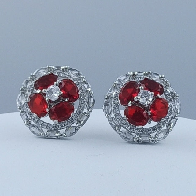 AD Earrings Paavni Red Stone