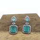 AD Earrings Aakar Mint Green Stone