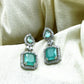 AD Earrings Aakar Mint Green Stone
