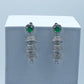 AD Earrings Tri Jhumki Green Stone