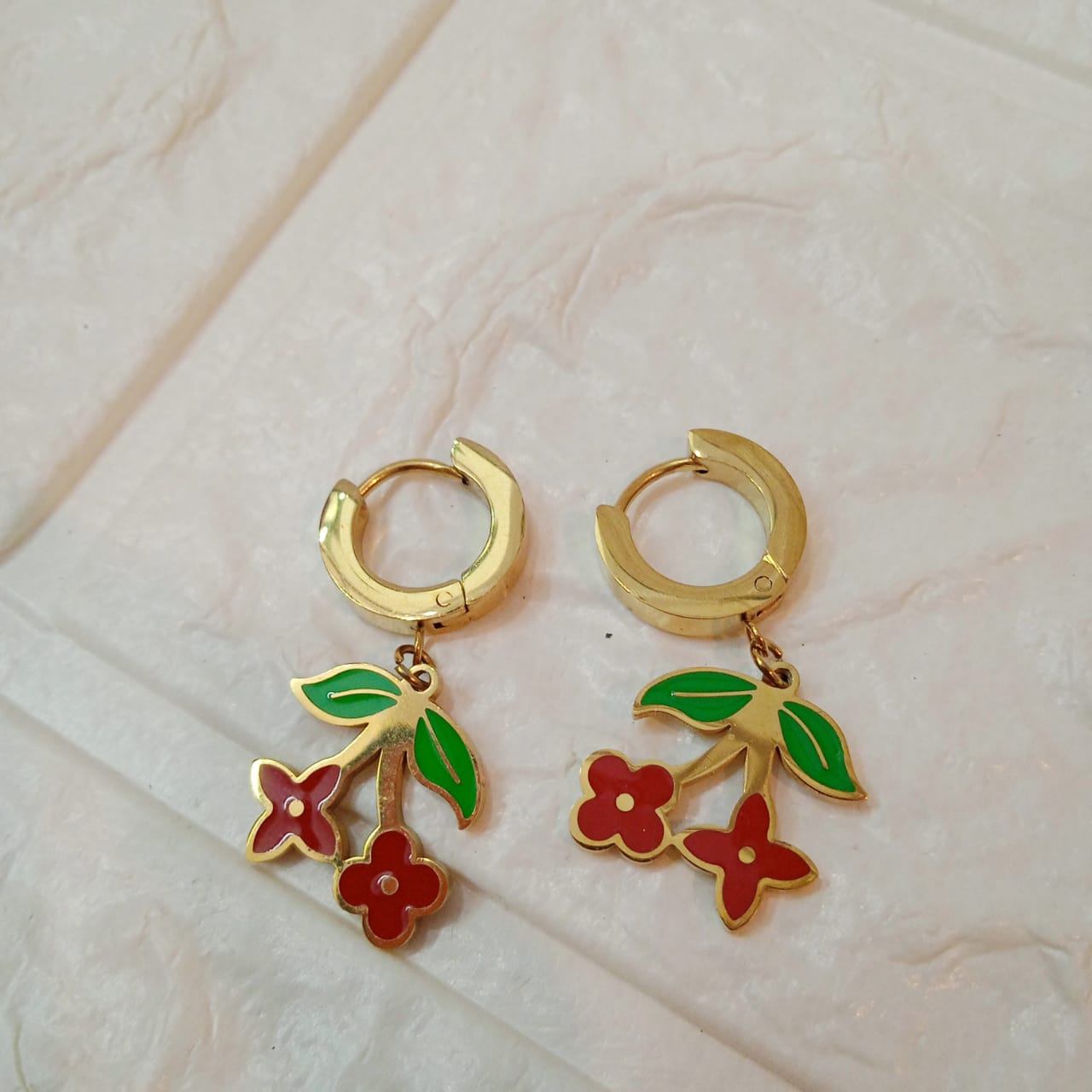 Deeva  - Anti Tarnish Flower Hoops