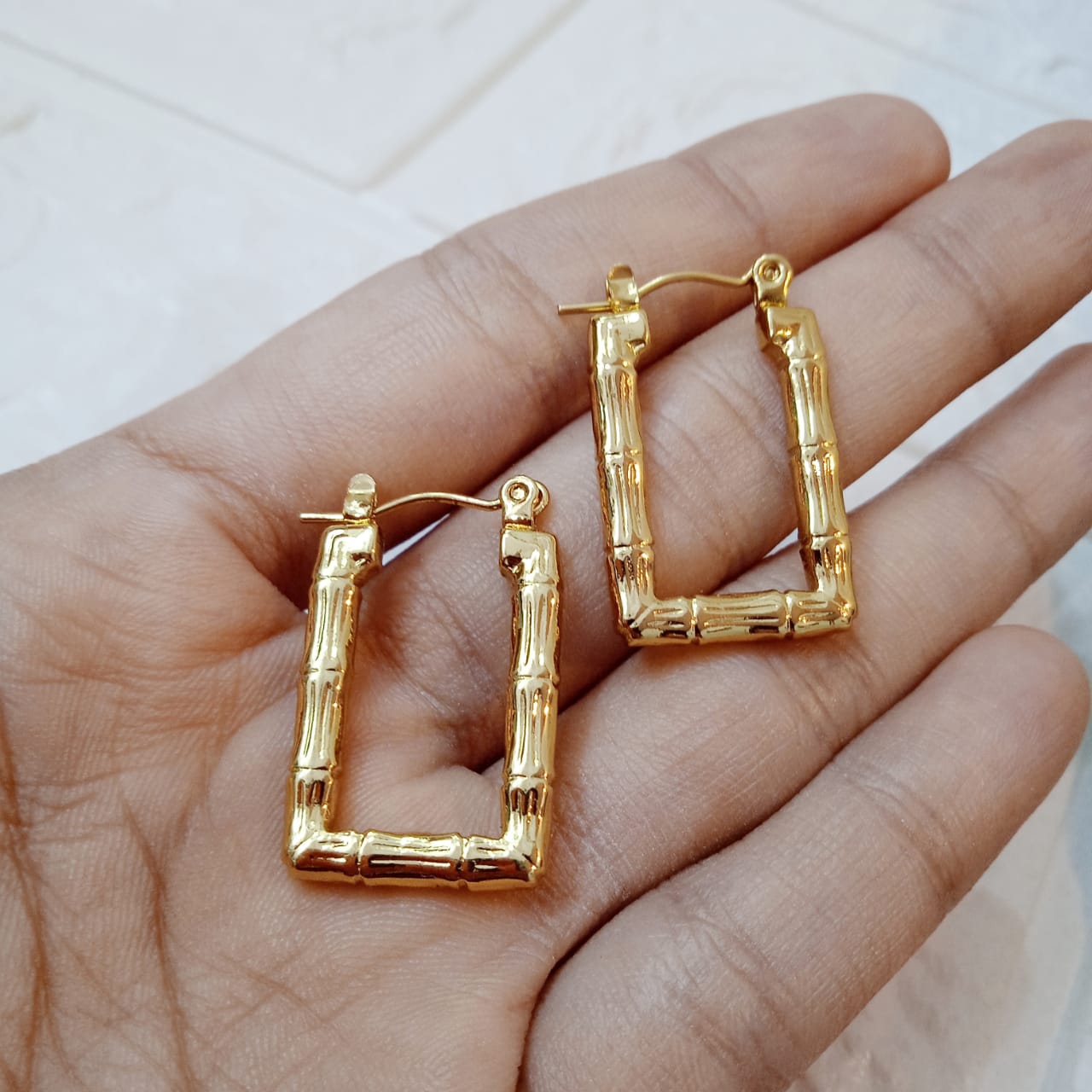 T-Loom - Anti Tarnish Rectangle Hoops