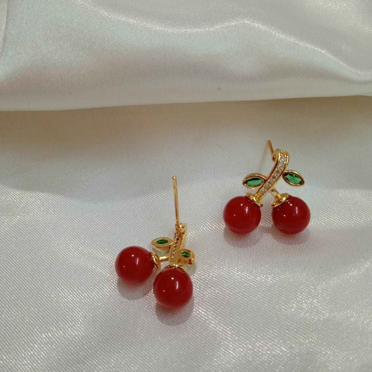 Manika - Anti Tarnish Cherry Studs