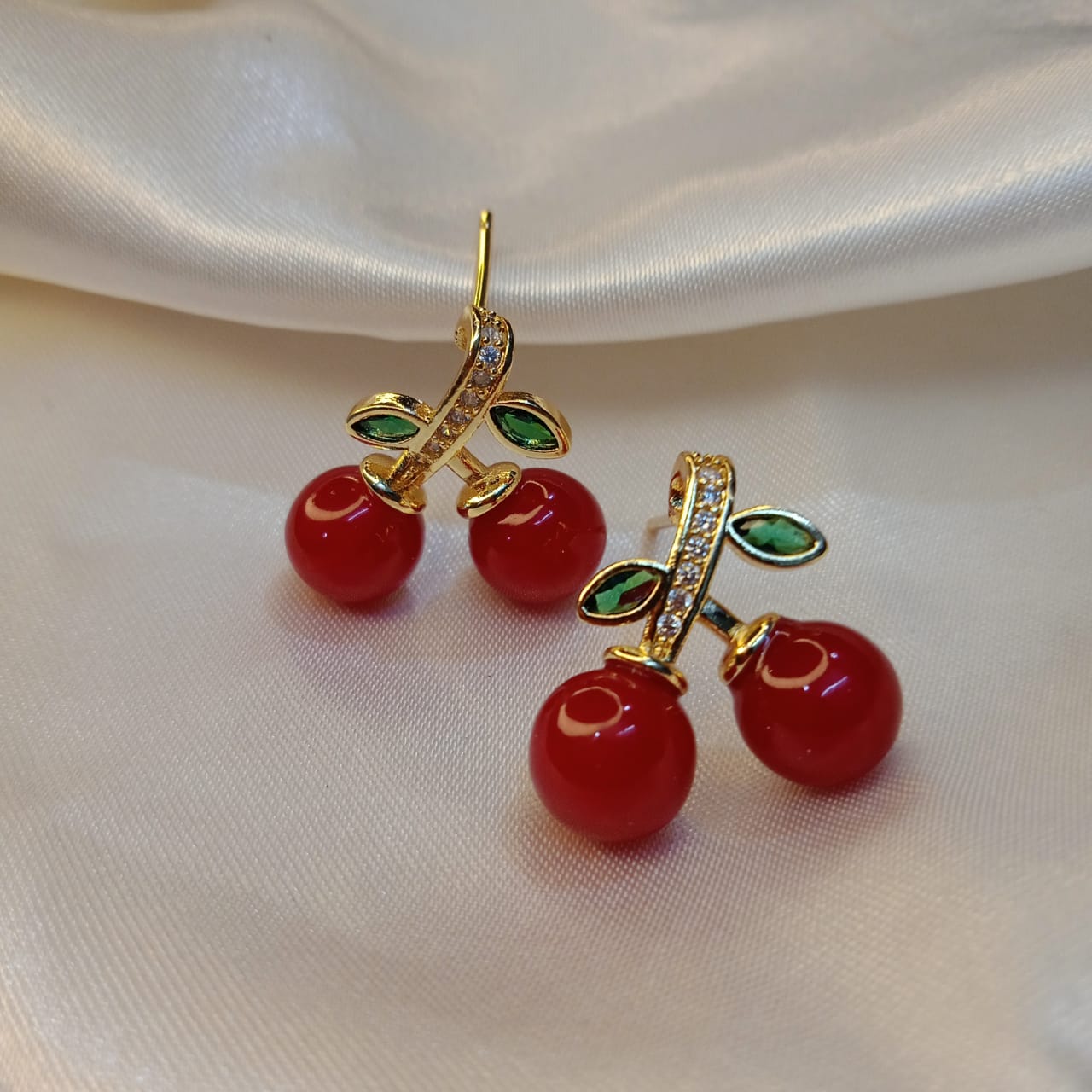 Manika - Anti Tarnish Cherry Studs