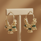 Avya-3 Jhumki-Green Chandbali