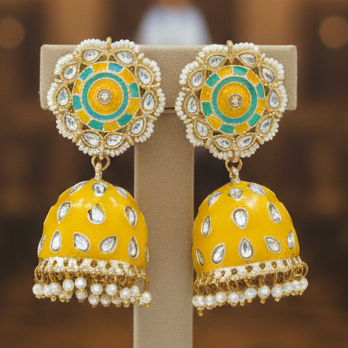 Chandana-Bright Yellow Jhumki