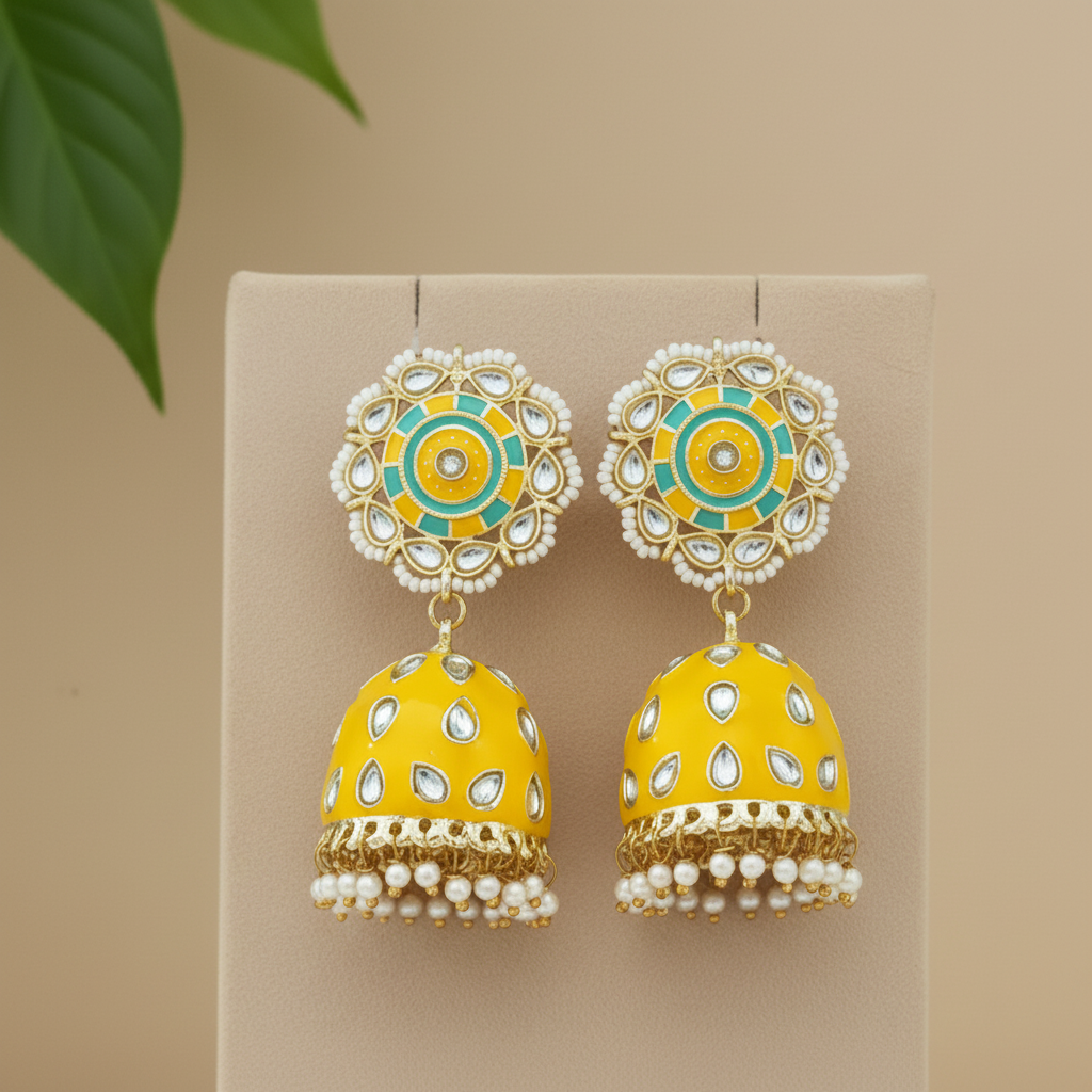 Chandana-Bright Yellow Jhumki