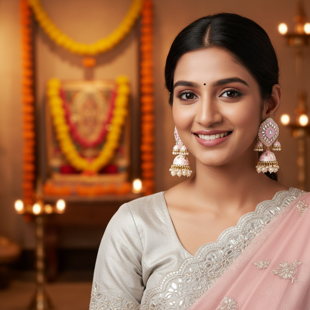 Chandni-Baby Pink Jhumki