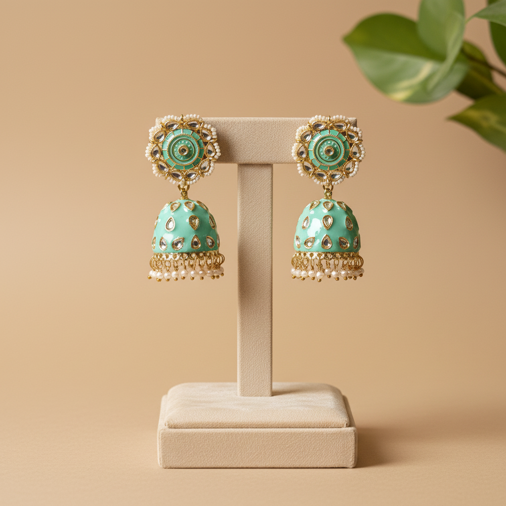 Chandana-Mint Green Jhumki