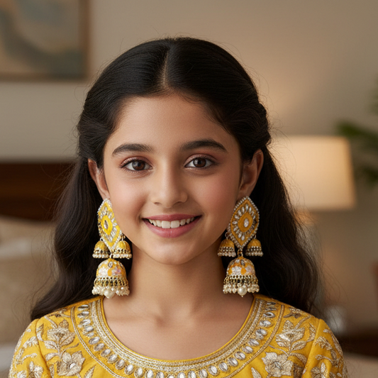 Chandni-Bright Yellow Jhumki