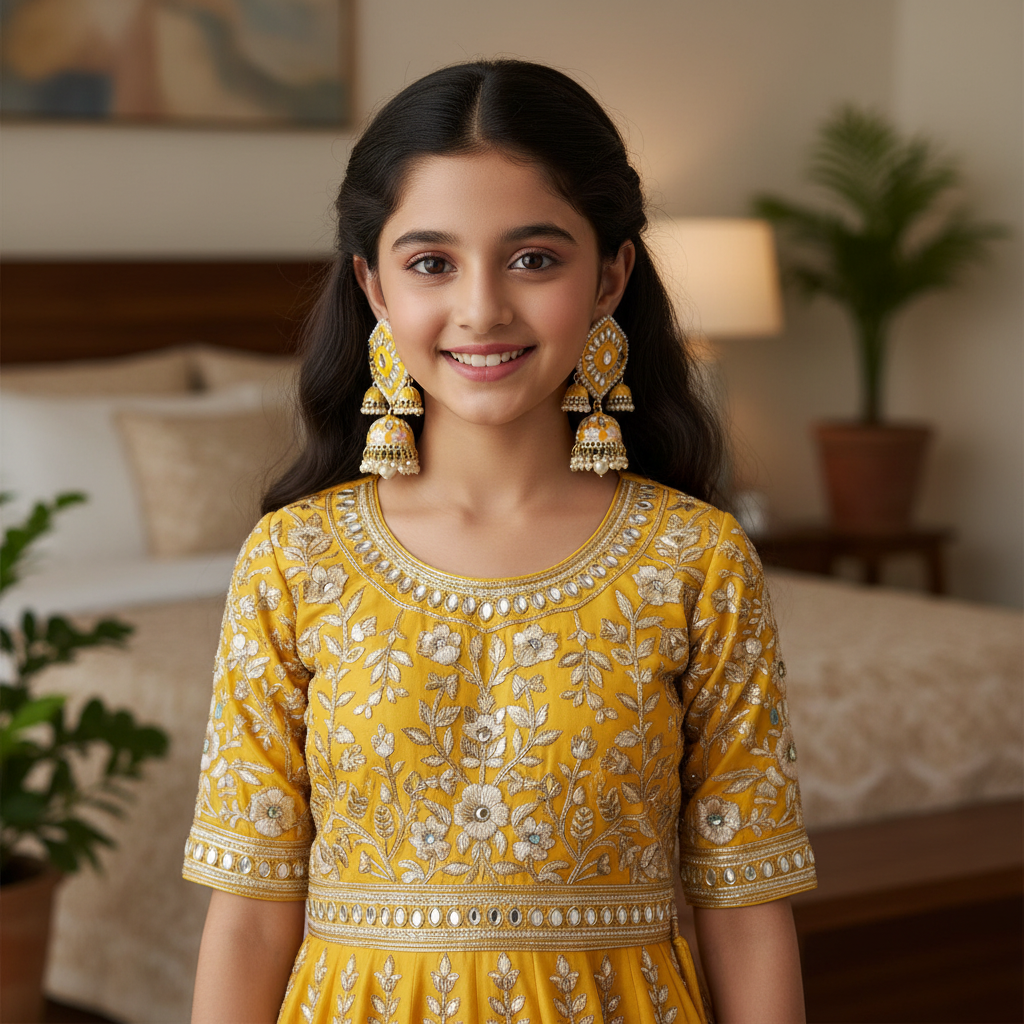 Chandni-Bright Yellow Jhumki