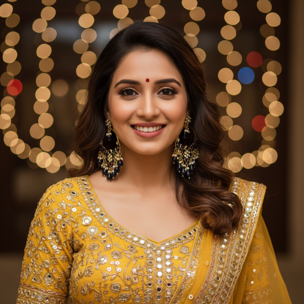 Farida-Dark Navy Blue-Chandbali