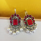 Neeta-Oxidised Earrings-Raani Pink