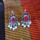 Neeta-Oxidised Earrings-Raani Pink