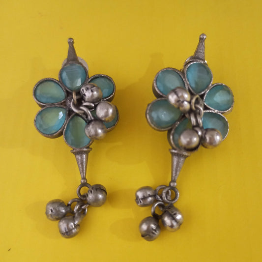 Neha-Oxidised Studs-Blue