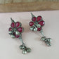 Neha-Oxidised Earrings-Red